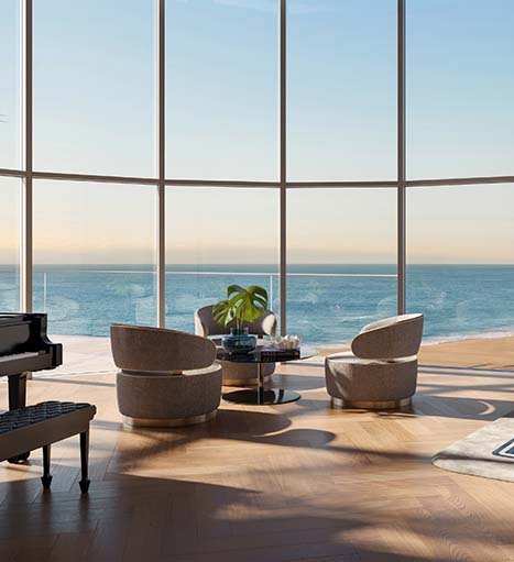 Interior oceanfront de St. Regis Residences Sunny Isles